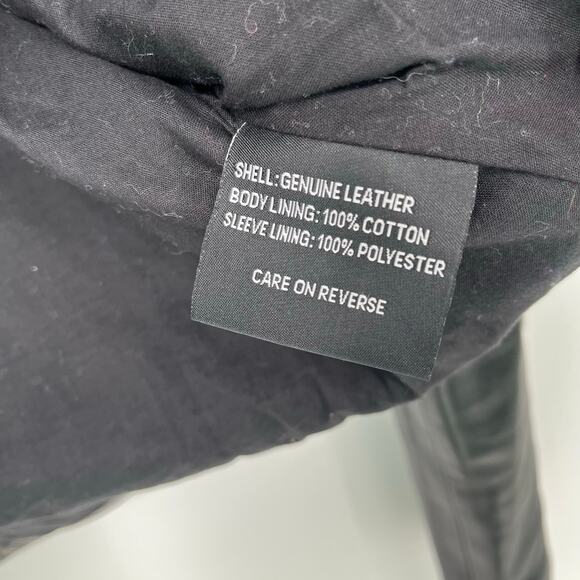 First Classics Black Leather Quilted Hooded Biker Jacket - Picture 4 of 10